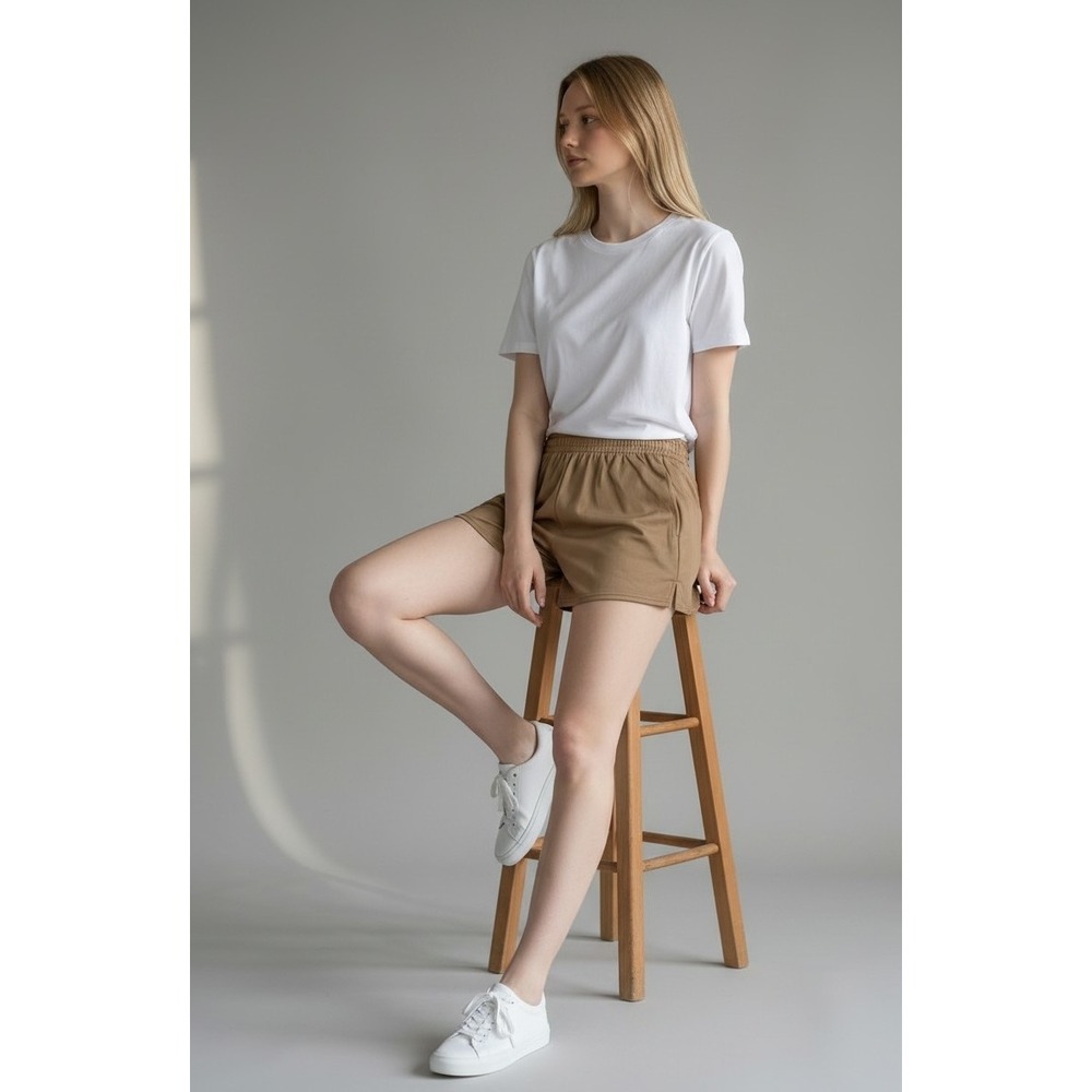 No Boundaries Womens Fleece Lounge Shorts Brown‎ Elastic Waist XXS 00 New